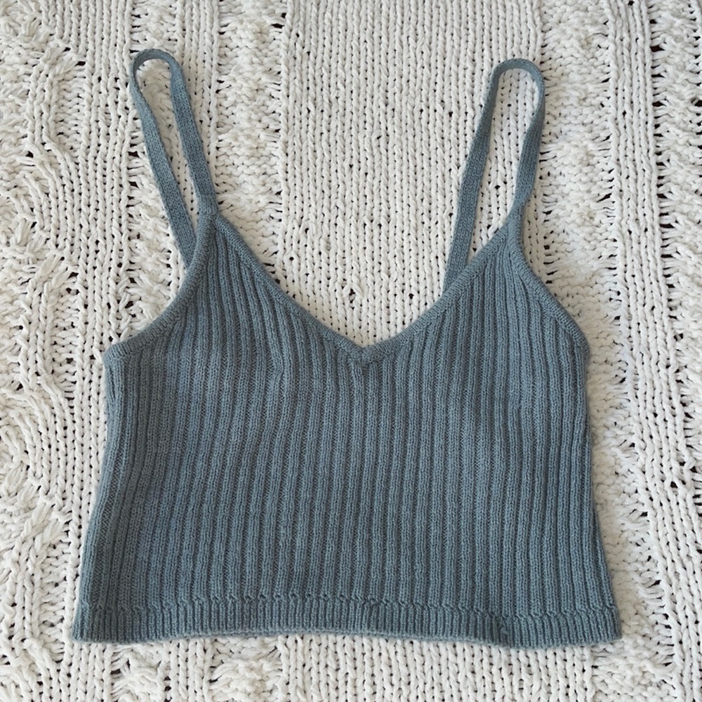Wild Fable Knit/Ribbed Tank Top Small Teal